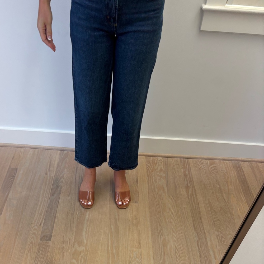 Agolde Cropped Straight-Leg Jeans in Dark Blue